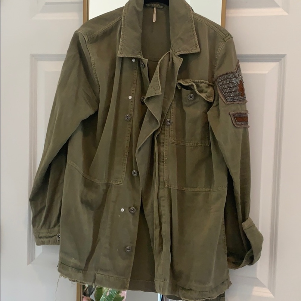 Free people beaded utility jacket